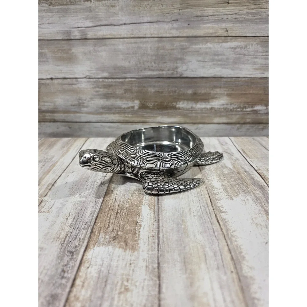 Yankee Candle Silver Metal‎ Turtle Jar Candle Holder Coastal Decor 1220031